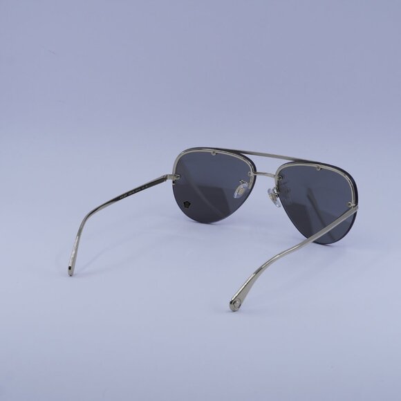 Versace VE2231 12526G Sunglasses Pale Gold Aviator Frame, Grey Lenses - Picture 10 of 11